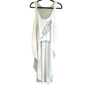 Crowned Free Flowing Tank Top Refuge Feather Tank Top Jersey Train Tank 2XL XXL